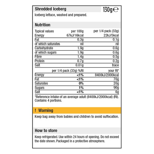Morrisons Shredded Iceberg Lettuce 130g thumbnail 2