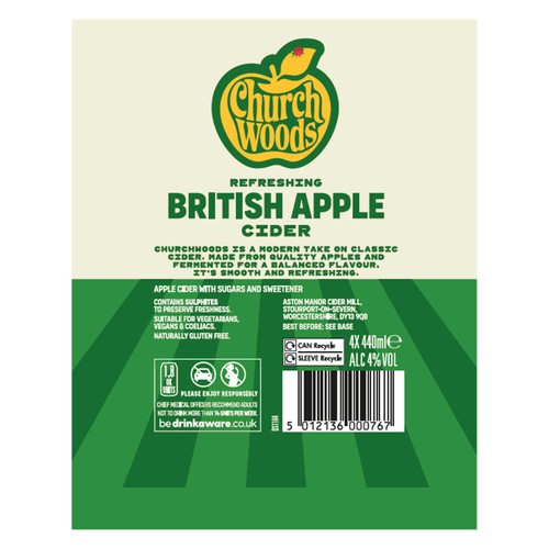 Churchwoods Apple 4 x 440ml thumbnail 2