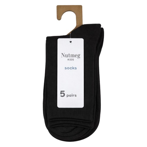 Nutmeg 12.5-3.5 Boys Black Grey Socks