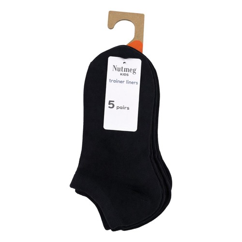 Nutmeg 6-8.5 Black Trainer Liner Socks