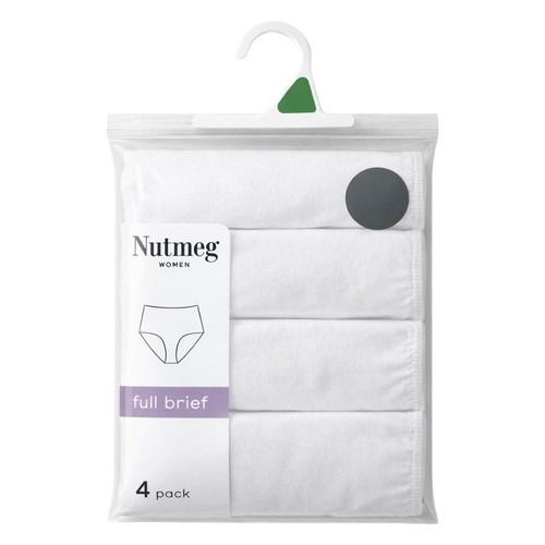 Nutmeg Size 14 Ladies White Briefs 4 Pack