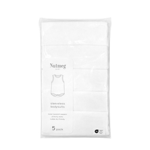 Nutmeg 18-24 Months Baby White Sleeveless Bodysuits 