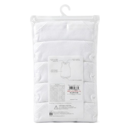 Nutmeg 6-9 Months Baby White Sleeveless Bodysuits   thumbnail 2