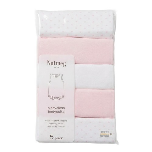 Nutmeg 9-12 Months Baby Pink Sleeveless Bodysuits