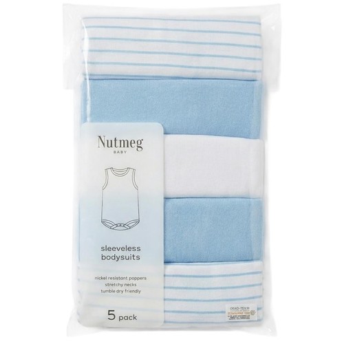 Nutmeg 2-3 Years Baby Blue Sleeveless Bodysuits 