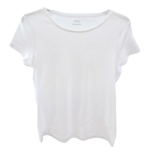 Nutmeg Ladies Size 16 White Fitted Short Sleeve T-Shirt