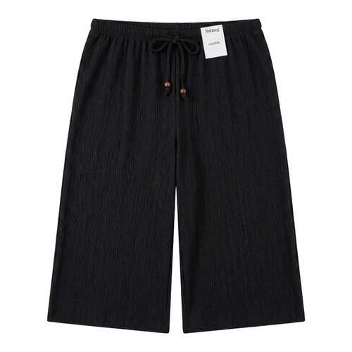 Nutmeg Ladies Size 16 Black Crinkle Cut Culottes