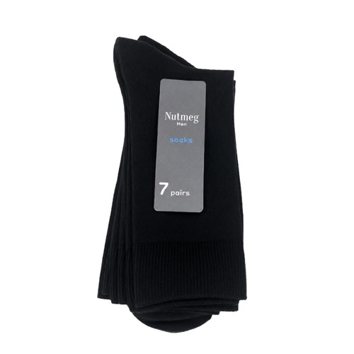 Nutmeg Men'S Size 6-8.5 5 Pack Black Ankle Socks