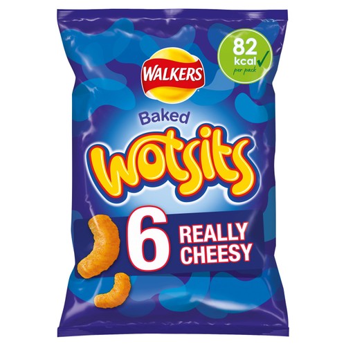 Walkers Wotsits Really Cheesy Multipack Snacks Crisps 6x16.5g