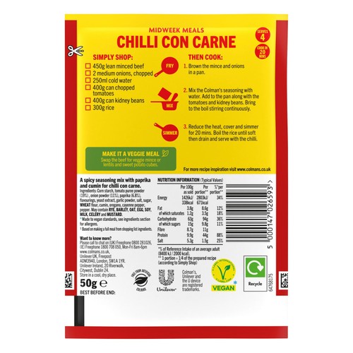 Colman's Chilli Con Carne Recipe Mix thumbnail 3