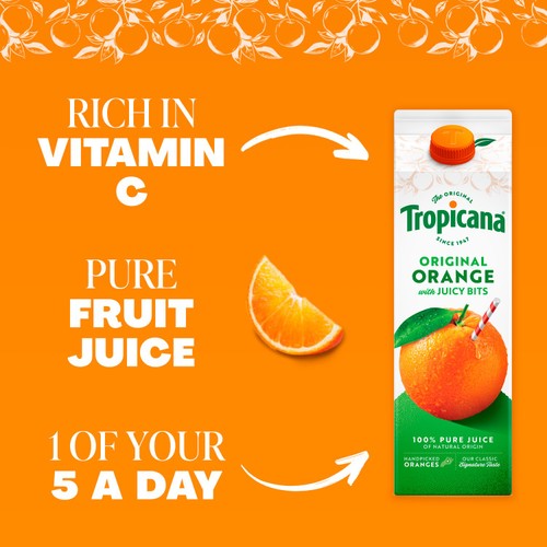 Tropicana Original Orange Fruit Juice with Bits thumbnail 3
