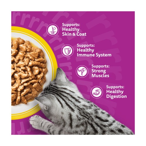 Whiskas 1+ Poultry Feasts Adult Wet Cat Food Pouches in Gravy thumbnail 4