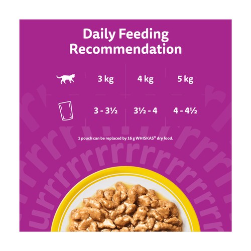 Whiskas 1+ Poultry Feasts Adult Wet Cat Food Pouches in Gravy thumbnail 5