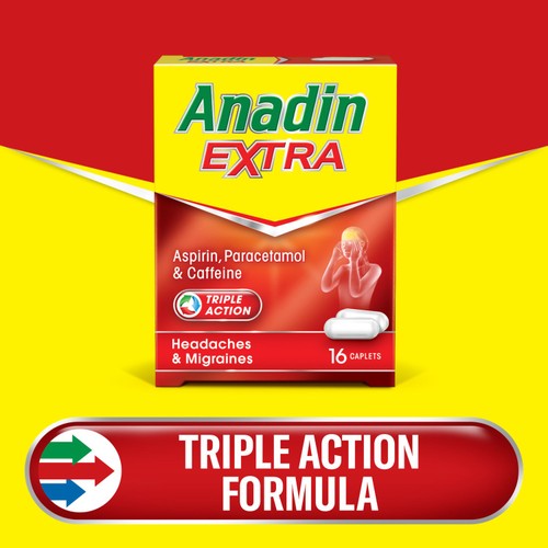 Anadin Extra Aspirin, Paracetamol, & Caffeine Caplets, 16s thumbnail 4