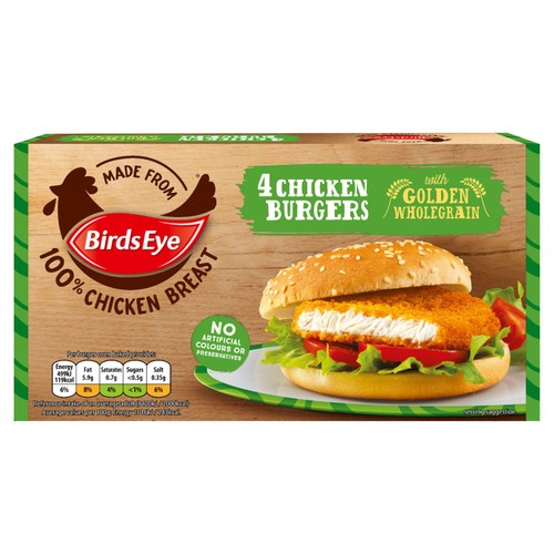 Birds Eye 4 Chicken Burgers with Golden Wholegrain thumbnail 2
