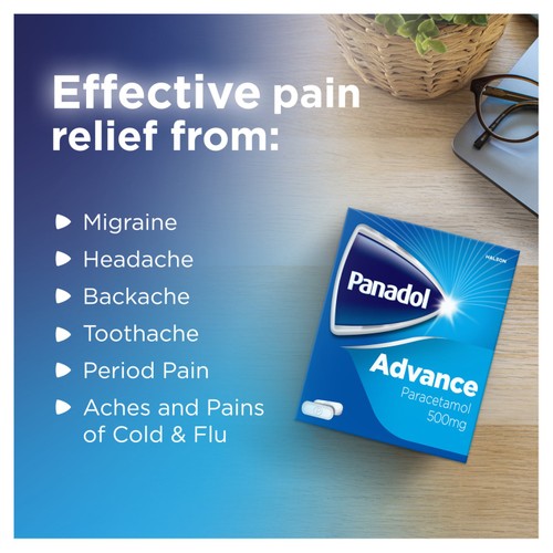 Panadol Advance Paracetamol Pain Killers 500mg Tablets  thumbnail 4