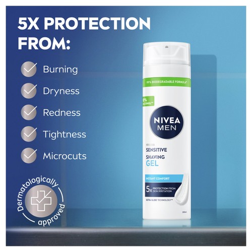 NIVEA MEN Sensitive Shaving Gel with 0 % Alcohol  thumbnail 2
