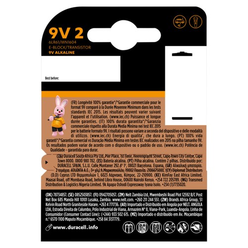 Duracell Plus 100% 9V Alkaline Batteries thumbnail 2