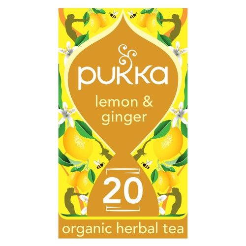 Pukka Organic Lemon, Ginger&Manuka Honey Tea x20 Compostable Herbal TeaBags