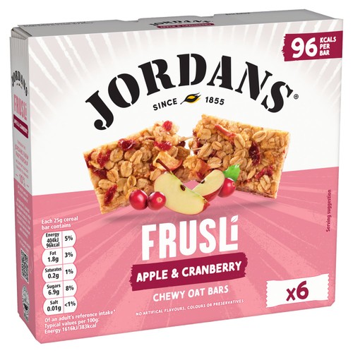 Jordans Frusli Cranberry & Apple Chewy Cereal Bars thumbnail 2