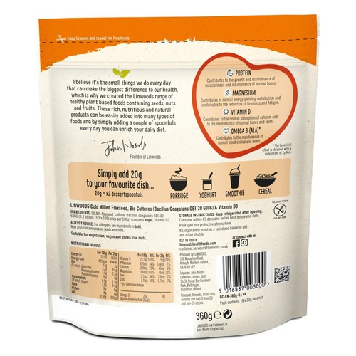 Linwoods Milled Flaxseed, Bio Cultures & Vitamin D thumbnail 3