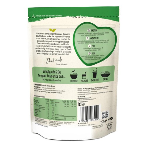 Linwoods Shelled Hemp Seeds thumbnail 2