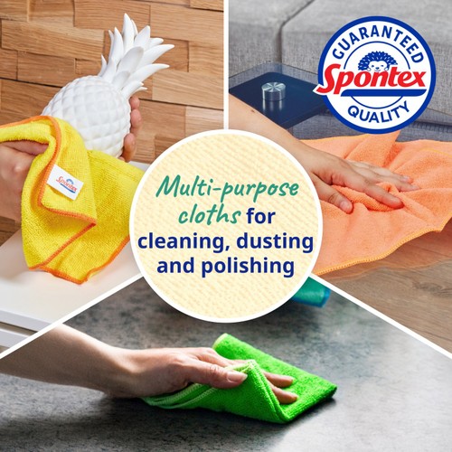 Spontex Microfibre Cloths - Multi Purpose Kitchen and bathroom Cleaner thumbnail 6