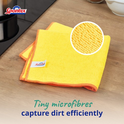 Spontex Microfibre Cloths - Multi Purpose Kitchen and bathroom Cleaner thumbnail 10