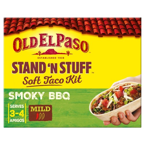Old El Paso Mexican Stand 'N' Stuff Smoky BBQ Taco Kit with Soft Shells thumbnail 2