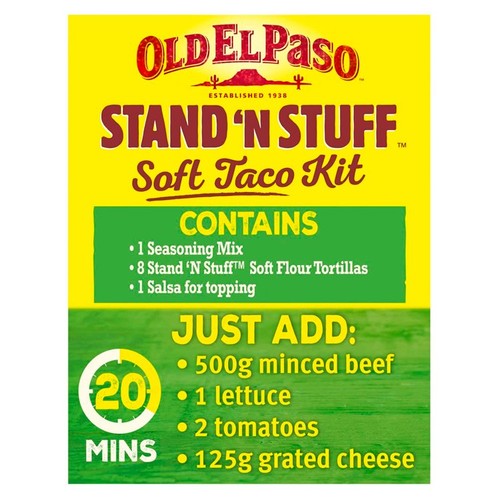 Old El Paso Mexican Stand 'N' Stuff Smoky BBQ Taco Kit with Soft Shells thumbnail 4