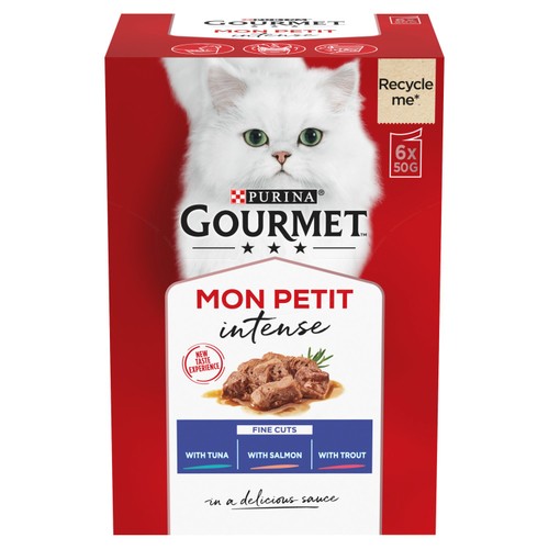 Gourmet Mon Petit Fish Variety Tuna Salmon Trout Wet Cat Food  thumbnail 3