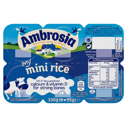 Ambrosia Mini Rice Pudding Dessert Snack Pots thumbnail 2