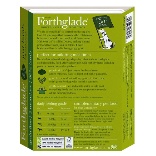 Forthglade Complementary Grain Free Wet Dog Food Just 90% Lamb thumbnail 3