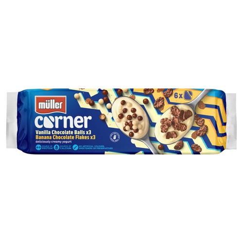 Muller Corner Vanilla Chocolate Balls & Banana Chocolate Flakes Yogurts thumbnail 2