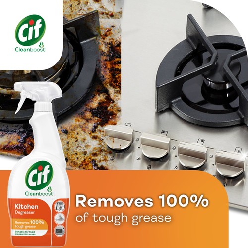Cif Cleanboost Kitchen Cleaner Spray Deagreaser 700 ml thumbnail 2