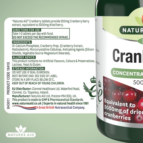Natures Aid Cranberry Supplement Tablets 5000mg  thumbnail 5