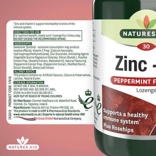 Natures Aid Zinc + C Supplement Lozenges  thumbnail 5