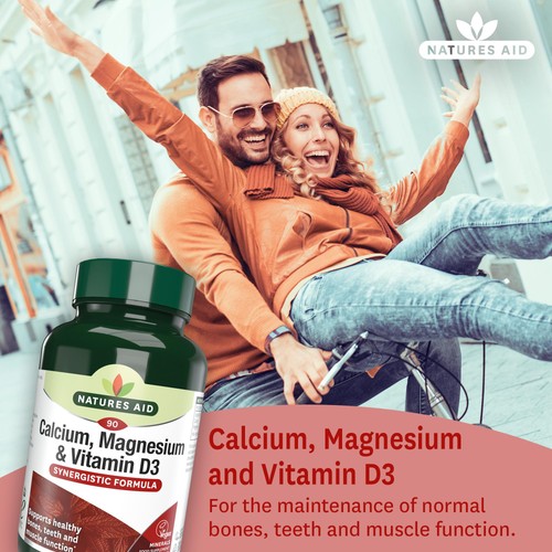 Natures Aid Calcium, Magnesium & Vitamin D3 Tablets  thumbnail 2