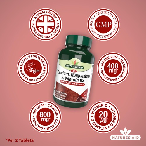 Natures Aid Calcium, Magnesium & Vitamin D3 Tablets  thumbnail 4