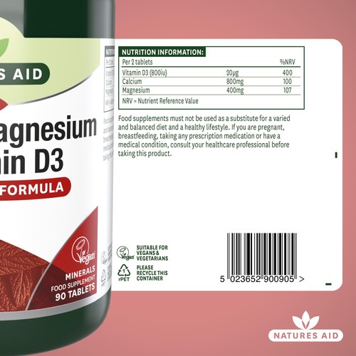 Natures Aid Calcium, Magnesium & Vitamin D3 Tablets  thumbnail 6