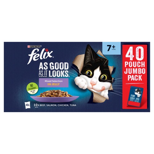 Felix As Good As it Looks Senior 7+ Mixed in Jelly Wet Cat Food  thumbnail 2