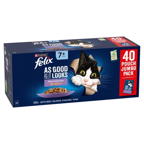 Felix As Good As it Looks Senior 7+ Mixed in Jelly Wet Cat Food  thumbnail 3