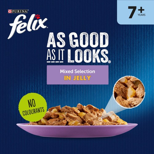 Felix As Good As it Looks Senior 7+ Mixed in Jelly Wet Cat Food  thumbnail 5