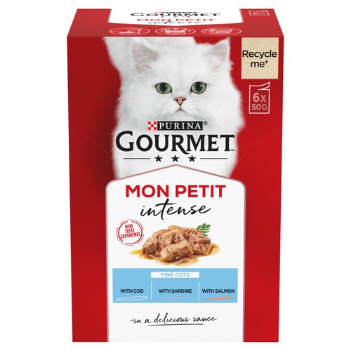 Gourmet Mon Petit Fish Variety Cod Sardine & Salmon Wet Cat Food thumbnail 2