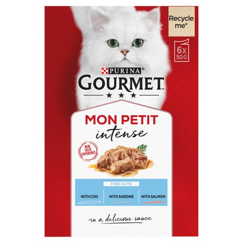 Gourmet Mon Petit Fish Variety Cod Sardine & Salmon Wet Cat Food thumbnail 3
