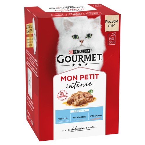 Gourmet Mon Petit Fish Variety Cod Sardine & Salmon Wet Cat Food thumbnail 4