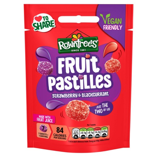 Rowntree's Fruit Pastilles Strawberry & Blackcurrant Sweets Sharing Bag thumbnail 7