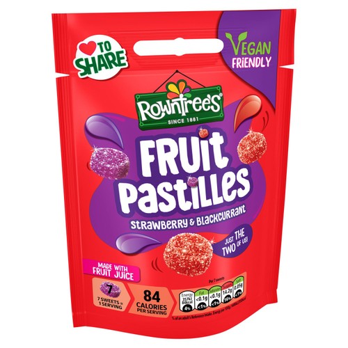 Rowntree's Fruit Pastilles Strawberry & Blackcurrant Sweets Sharing Bag thumbnail 8