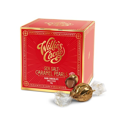 Willie's Cacao Dark Chocolate Sea Salt Caramel Black Pearls