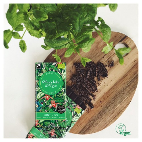 Chocolate and Love Fairtrade Organic Mint 67% Dark Chocolate thumbnail 2